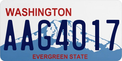 WA license plate AAG4017