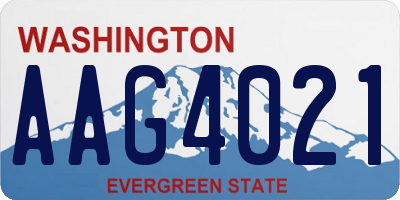 WA license plate AAG4021