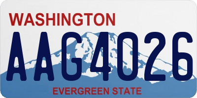 WA license plate AAG4026