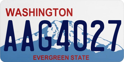 WA license plate AAG4027