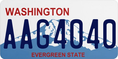 WA license plate AAG4040