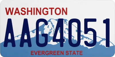 WA license plate AAG4051