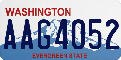 WA license plate AAG4052