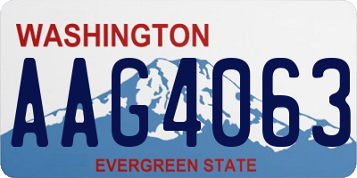 WA license plate AAG4063