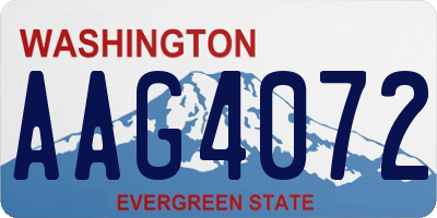 WA license plate AAG4072