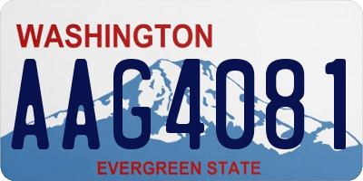 WA license plate AAG4081