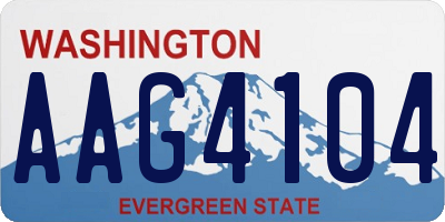 WA license plate AAG4104