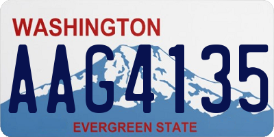 WA license plate AAG4135