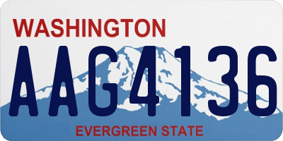 WA license plate AAG4136