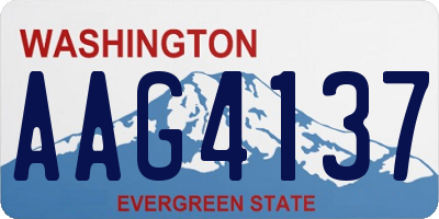 WA license plate AAG4137