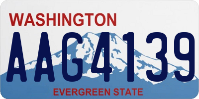 WA license plate AAG4139