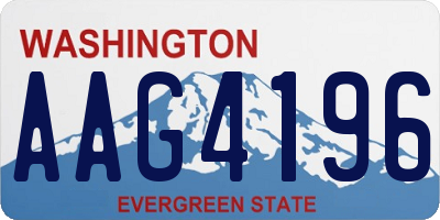 WA license plate AAG4196