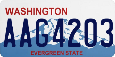WA license plate AAG4203
