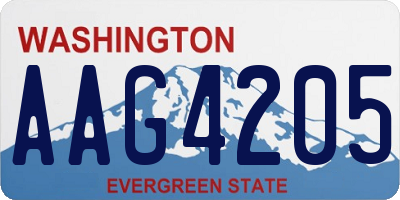 WA license plate AAG4205
