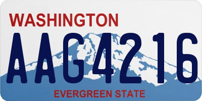 WA license plate AAG4216