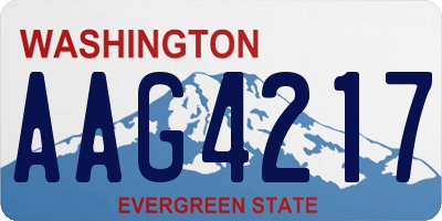 WA license plate AAG4217