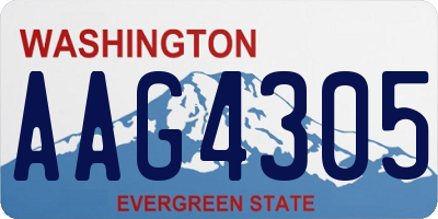 WA license plate AAG4305