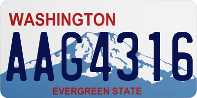 WA license plate AAG4316
