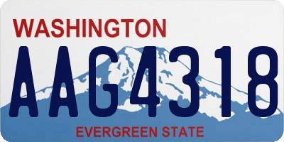 WA license plate AAG4318
