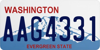 WA license plate AAG4331