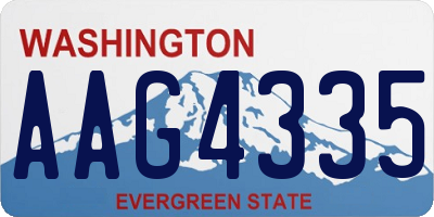 WA license plate AAG4335
