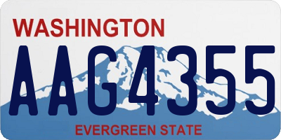 WA license plate AAG4355