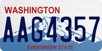WA license plate AAG4357