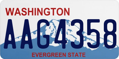 WA license plate AAG4358
