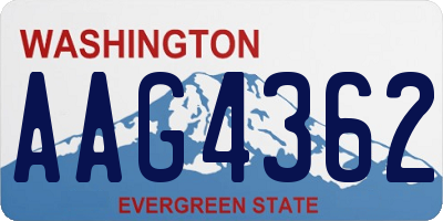 WA license plate AAG4362