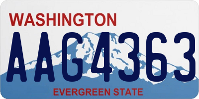 WA license plate AAG4363
