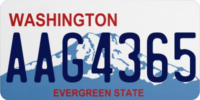 WA license plate AAG4365