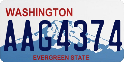 WA license plate AAG4374