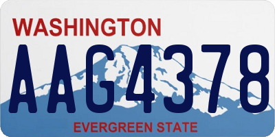 WA license plate AAG4378
