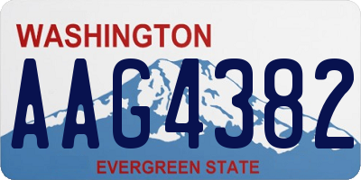 WA license plate AAG4382