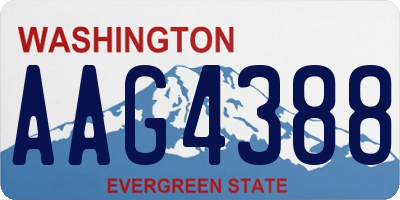 WA license plate AAG4388