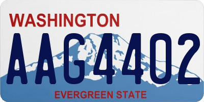 WA license plate AAG4402