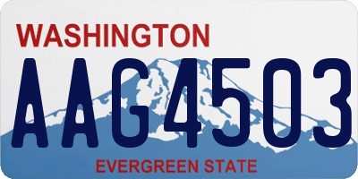 WA license plate AAG4503