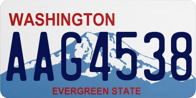 WA license plate AAG4538