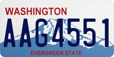 WA license plate AAG4551