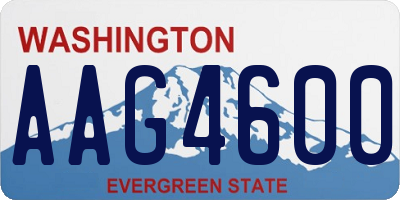 WA license plate AAG4600