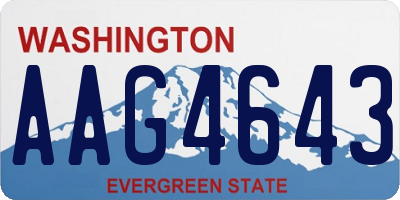 WA license plate AAG4643