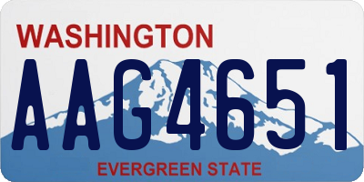 WA license plate AAG4651