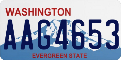 WA license plate AAG4653