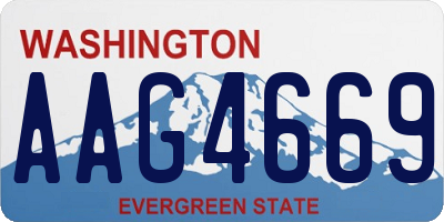 WA license plate AAG4669