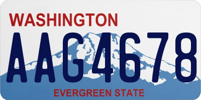 WA license plate AAG4678