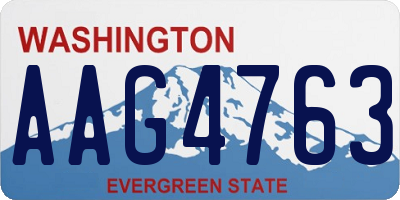 WA license plate AAG4763