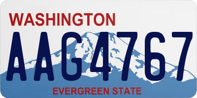 WA license plate AAG4767