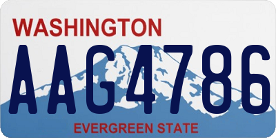WA license plate AAG4786
