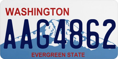 WA license plate AAG4862