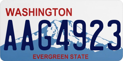 WA license plate AAG4923